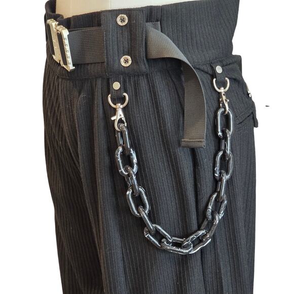 Women's NWT Black Boss Lady Buckle Pants UK 10 / US 6 - Picture 4 of 7